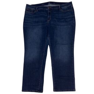 Old Navy Women’s Plus Size Straight Leg Blue Jeans 24 W SHORT Stretch Denim